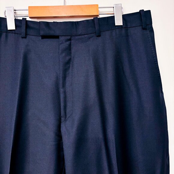 BETENLY | Navy wool dress pants men | Tailored suit trousers | Size 38 * - Picture 8 of 11